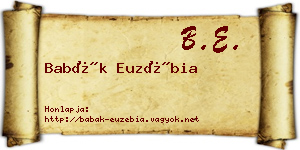 Babák Euzébia névjegykártya